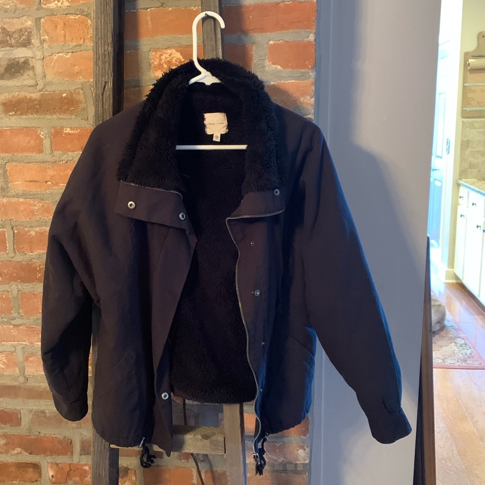 Silence + Noise Black Bomber Jacket